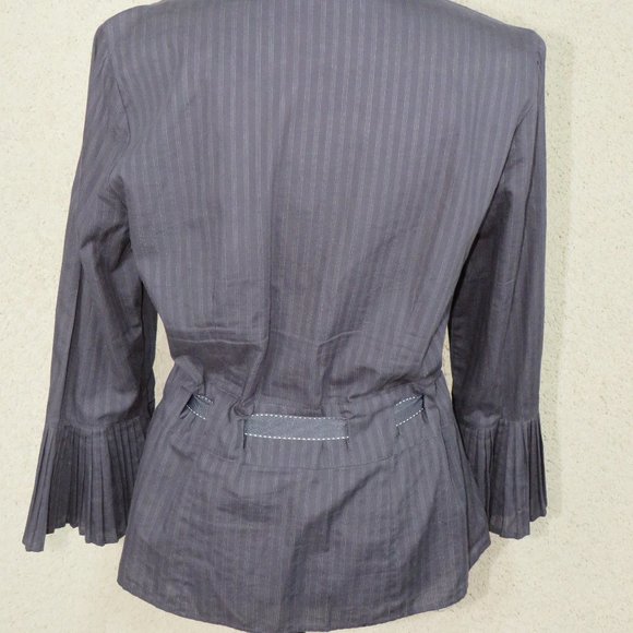 Autograph* Women's Long Sleeve Ruffled Cuffs Button Down Belt Tie Blouse~ Size M - Picture 3 of 9